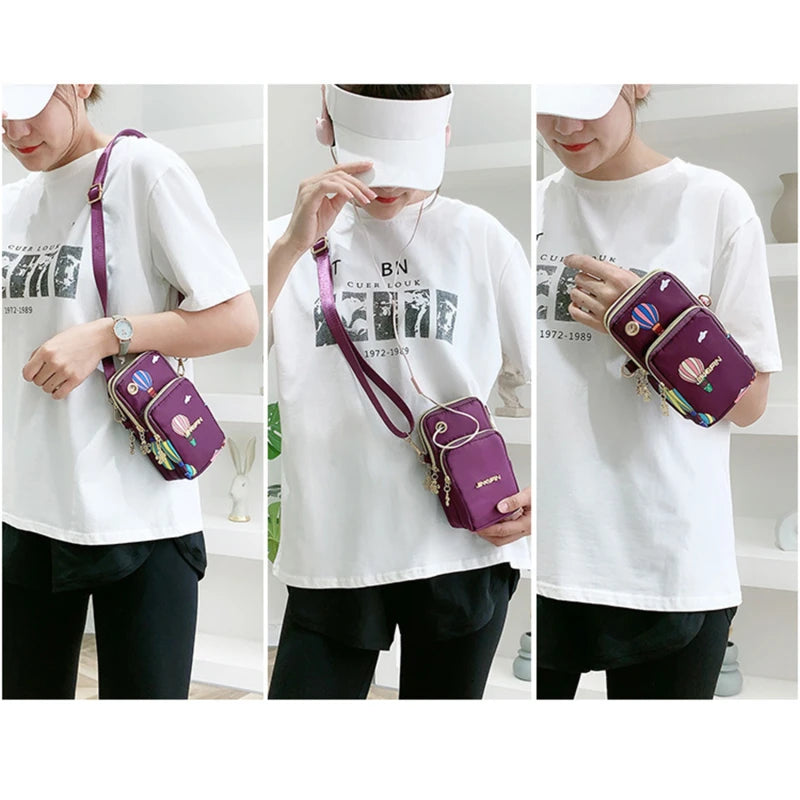 New Mobile Phone Crossbody Bags for Women – Fashion Female Shoulder Bag, Cell Phone Pouch with Headphone Plug, Large Capacity Wallet.