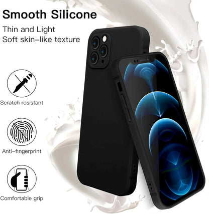 Luxury Slim Matte Black Flexible Silicone Case for iPhone 12 PRO