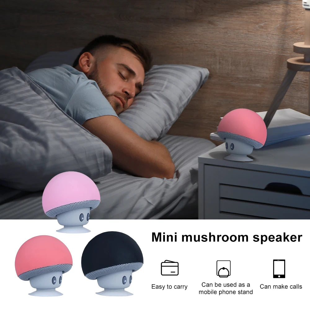 Mini Mushroom Bluetooth-högtalare - Creative Mini Sugkopp Bärbar Smart-högtalare för telefoner - Gränsöverskridande tecknad present