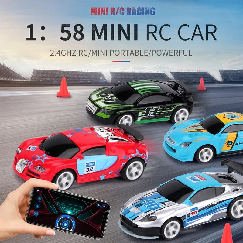 RC Car Mini Can Box Speed Sport App Remote Control Vehicle Micro High Speed Racing Toys Gift For Kids Boys Girls Children's Toy