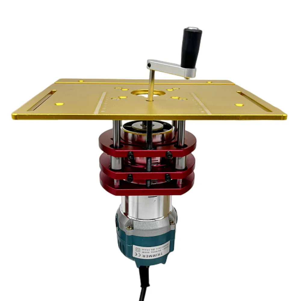 Router Lift Kit W/ Aluminum Router Plate for 65mm Diameter Motors Woodworking Router Table Workbench Trimmer Engraving Machine