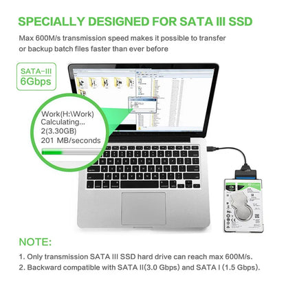 SATA to USB 3.0 / 2.0 Cable Up to 6 Gbps for 2.5 Inch External HDD SSD Hard Drive SATA 3 22 Pin Adapter USB 3.0 to Sata III Cord