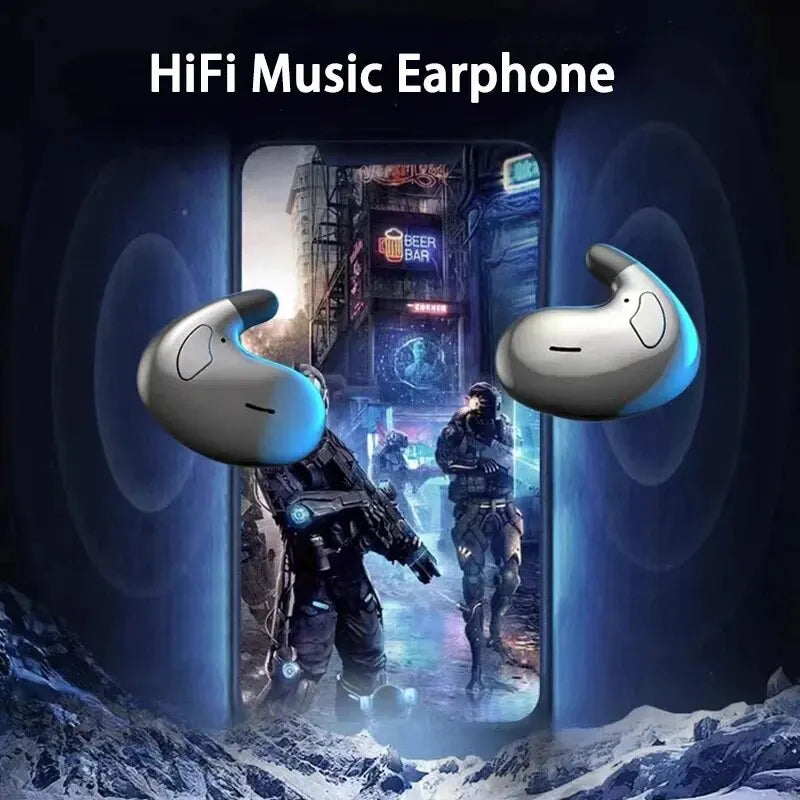 Wireless Sports Bluetooth Headphones Highend Tws Dual Ear Sleep In Ear Md538 Mini Painless Call Noise Cancelling Thin Headphones