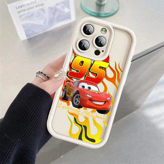 Lightning McQueen Phone Case for Apple iPhone 16 11 13 15 12 14 Pro Max 7 XR X XS 13 12 Mini 14 Plus 8 SE Silicone Cover