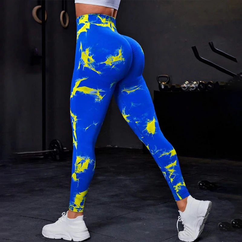 Women's High Waist Tie-Dye Yoga Leggings in 26 Colors