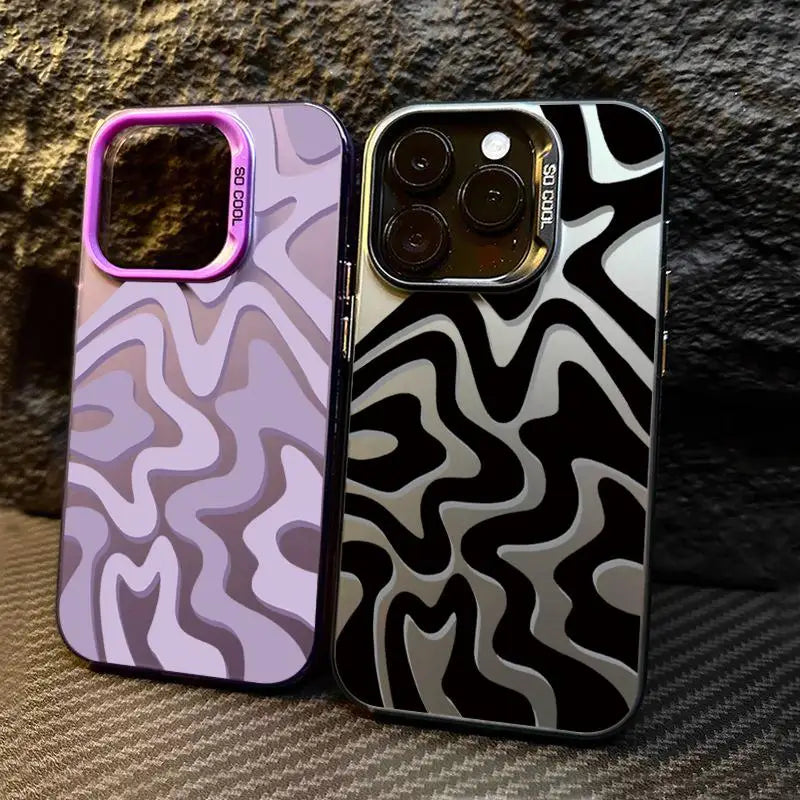 Stripe Pattern Matte Texture Phone Cover for iPhone – Shockproof Screen Protector Case For iPhone