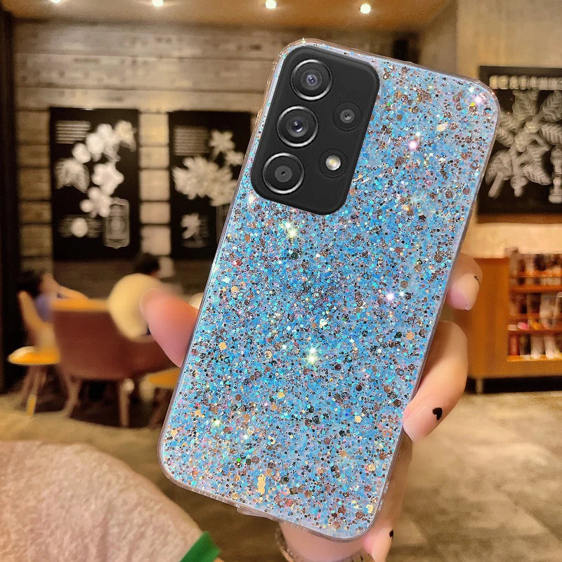 Shiny Glitter Silicone Soft Back Case For Samsung Galaxy