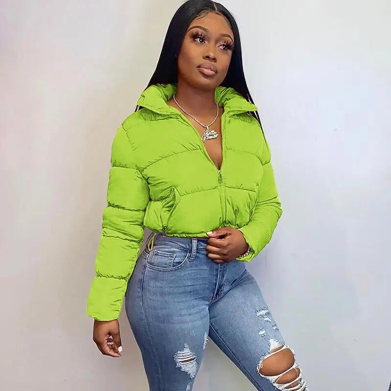 Women's Oversized Solid Color Down Jacket Bubble Style