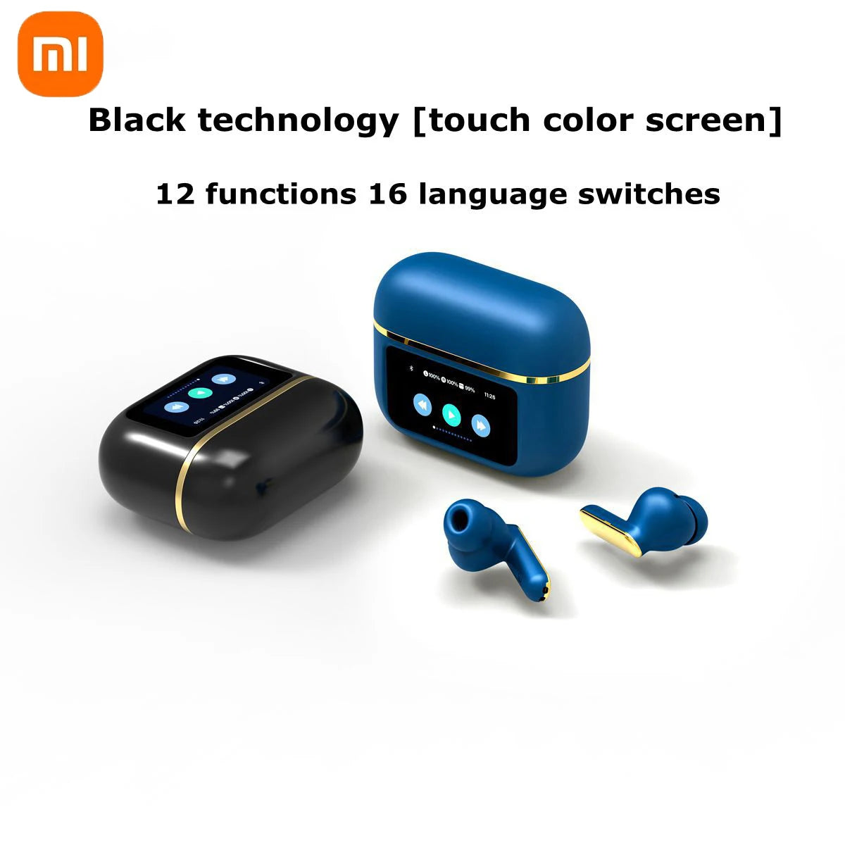 Xiaomi nya trådlösa headset Touch Color Screen Bluetooth-hörlurar ANC-hörlurar, Super Bass Advanced Audio