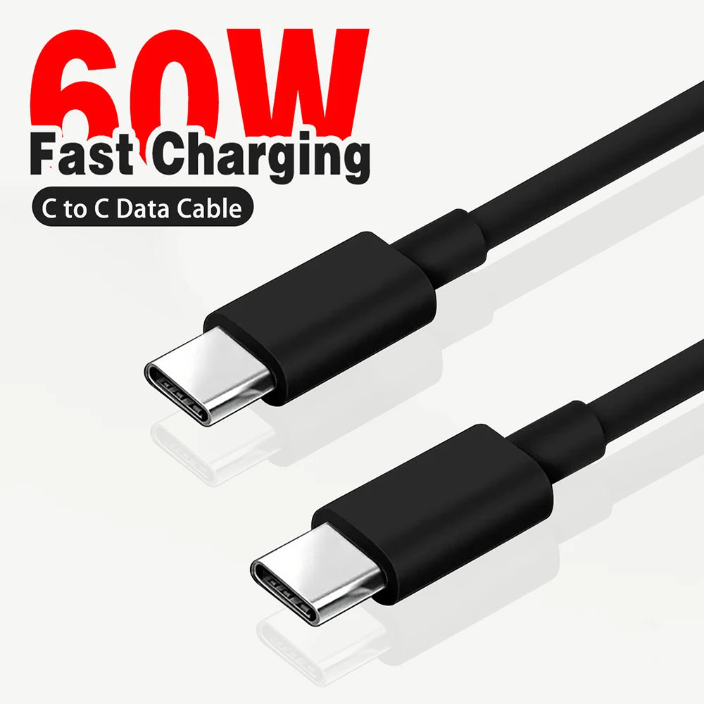 PD 60W USB C till USB Typ C Kabel Snabbladdning Datakabel För Iphone 15 15Pro Huawei Samsung Xiaomi Data Line Svart Vit 1M 2M 3M