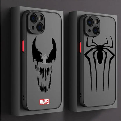 Marvel Spiderman Ironman Phone Case for iPhone XR X 14 16 Plus XS Max 8 Plus 13 Mini 15 Pro Max 12 11 Pro 7 12 Pro Matte Cover