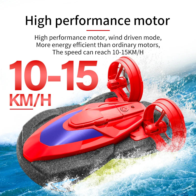 New S10 Water & Land 2 in 1 Remote Control High Speed Boat 2.4G Amphibious Hovercraft RC Drift Car Kids Toys Christmas Gifts