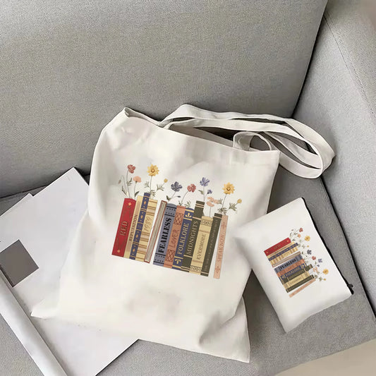 Books Canvas Tote: Trendy Aesthetic