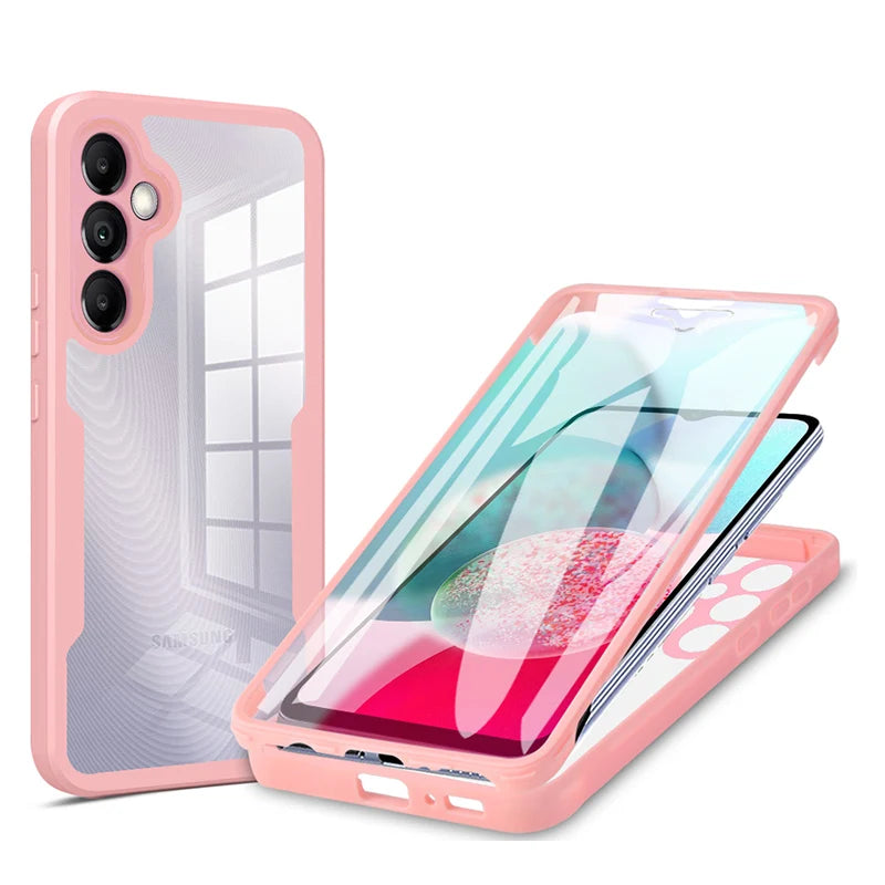 360° Full Body Transparent Shockproof Case with Screen Protector for Samsung Galaxy Models