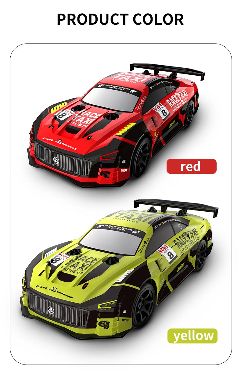 RC Sport Racing Car 1:18 Drift Car with 2 Sets of Tires 2.4G Remote Control Module 4WD RTR Car Toys Children's Gifts