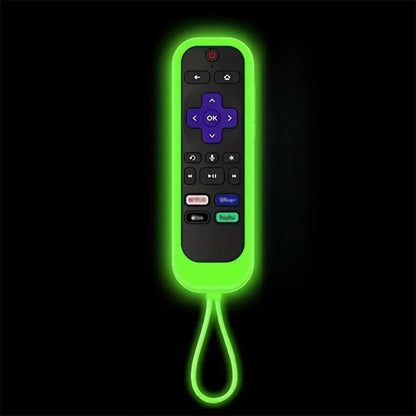 Silicone luminous remote control cover for Roku TV Remote / Roku Simple Remote / Roku Voice Remote (without Headphone Jack)