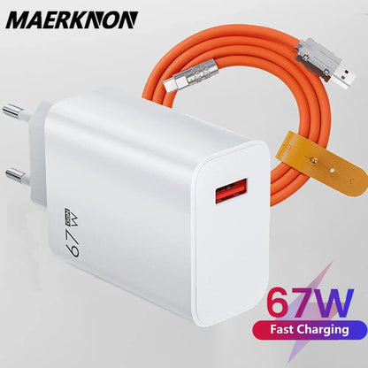 For Xiaomi 67W USB Fast Charger 6A Type C Cable Phone Power Adapter For Mi 12 11 POCO X5 X4 Pro Redmi Note9 10 11 Charging Line