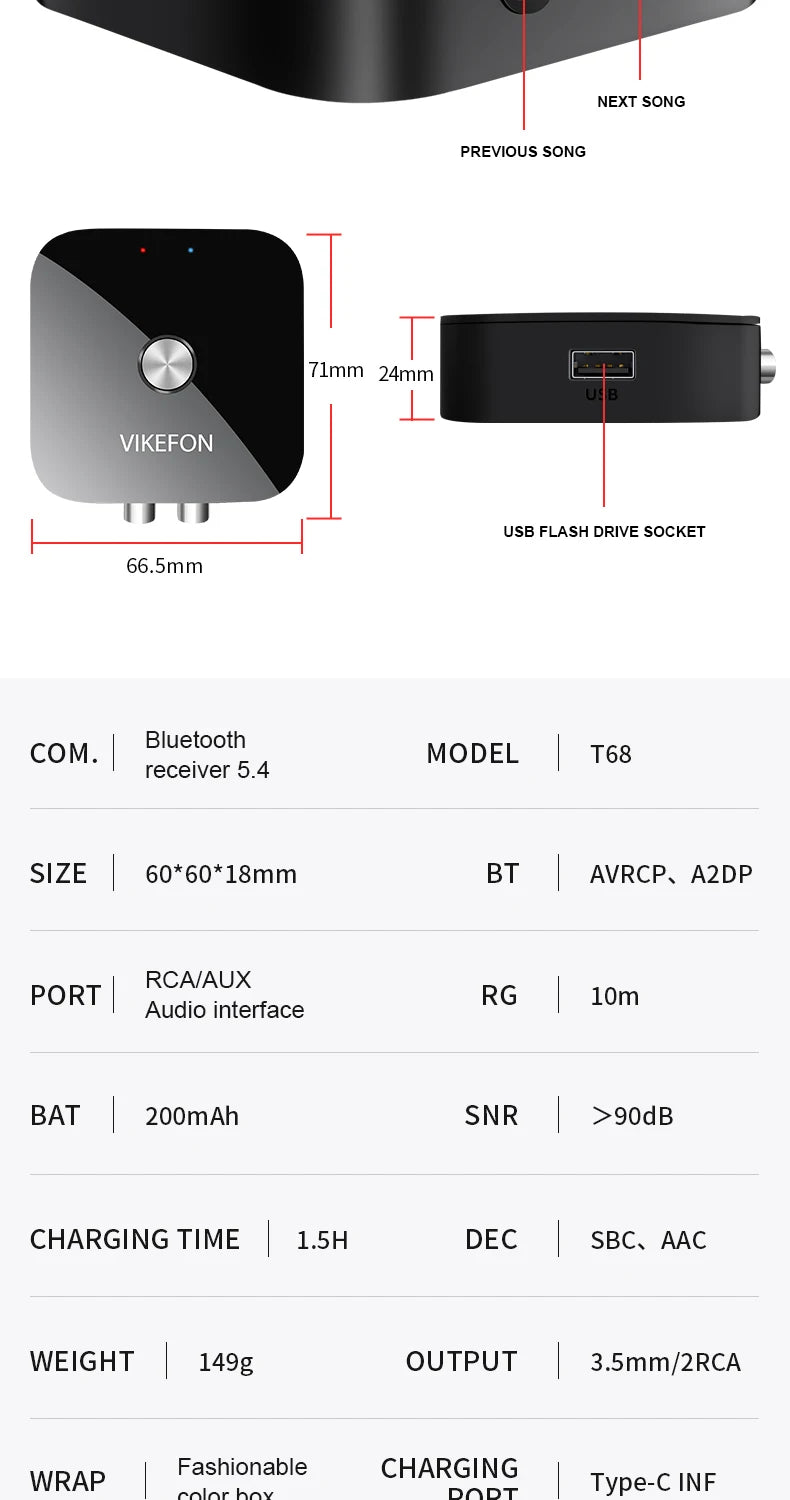 NFC Bluetooth Audio Receiver 3,5 mm AUX RCA Trådlös Stereo Adapter USB Dongle HIFI Fjärrkontroll För Car Kit Högtalarförstärkare