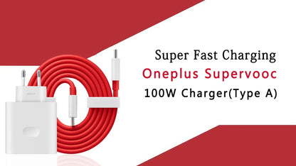 Original Oneplus Charger Supervooc 100W Type-A Power Adapter EU US Super Fast Type C Cable 12 11 10 Pro Nord CE 3