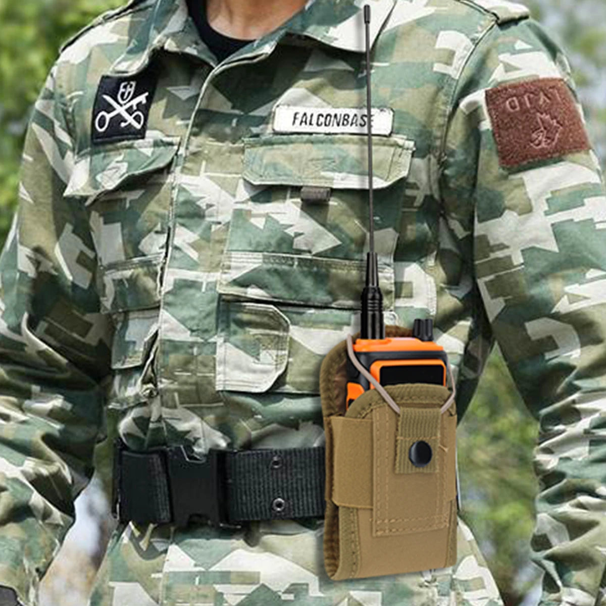 Taktisk Walkie Talkie Pouch Oxford Molle Radio Pouch Hållare Ficka Bärbar Utomhus Jakt Sport Midjeväska Interphone hölster