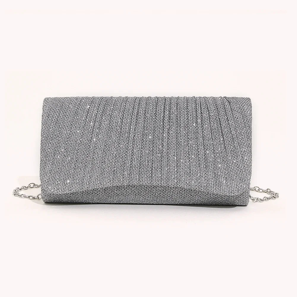 Kvinnor Glänsande Crossbody-väska Elegant glittrande handväska Modekedja Satchelväska Chic Cocktail Bröllopsclutch