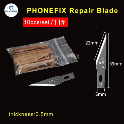 10pcs Scalpel Knife Blades Engraving Non-Slip Metal Scalpel Knife Replacement Craft Blades PCB Repair Hand Tools