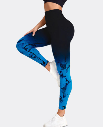 Sömlösa leggings med hög midja gradient för kvinnor med sömlös rumpa