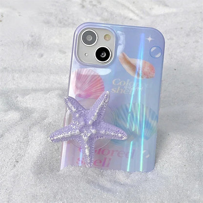 Flexible Shell Starfish Phone Stand with Finger Holder and Strong Adhesive Base