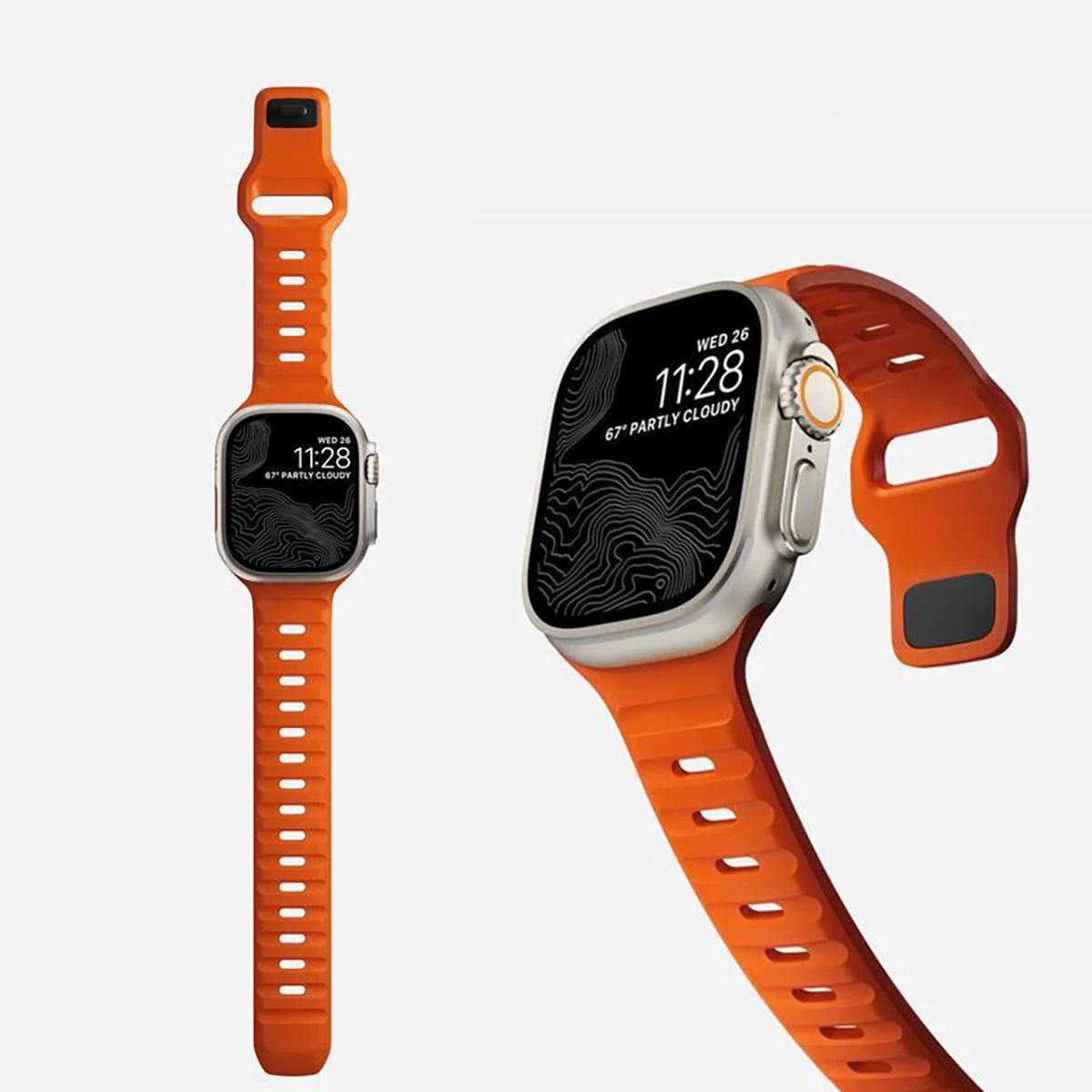 Sportband kompatibelt med Apple Watch-band 49/45/44/42/41/40 /38 Mjukt silikonband för män för kvinnor