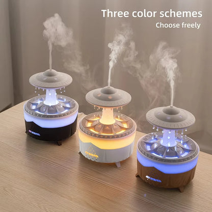 Rain Cloud Night Light Humidifier – Raining Water Drop Sound, 7 Color LED Light, Essential Oil Diffuser Aromatherapy