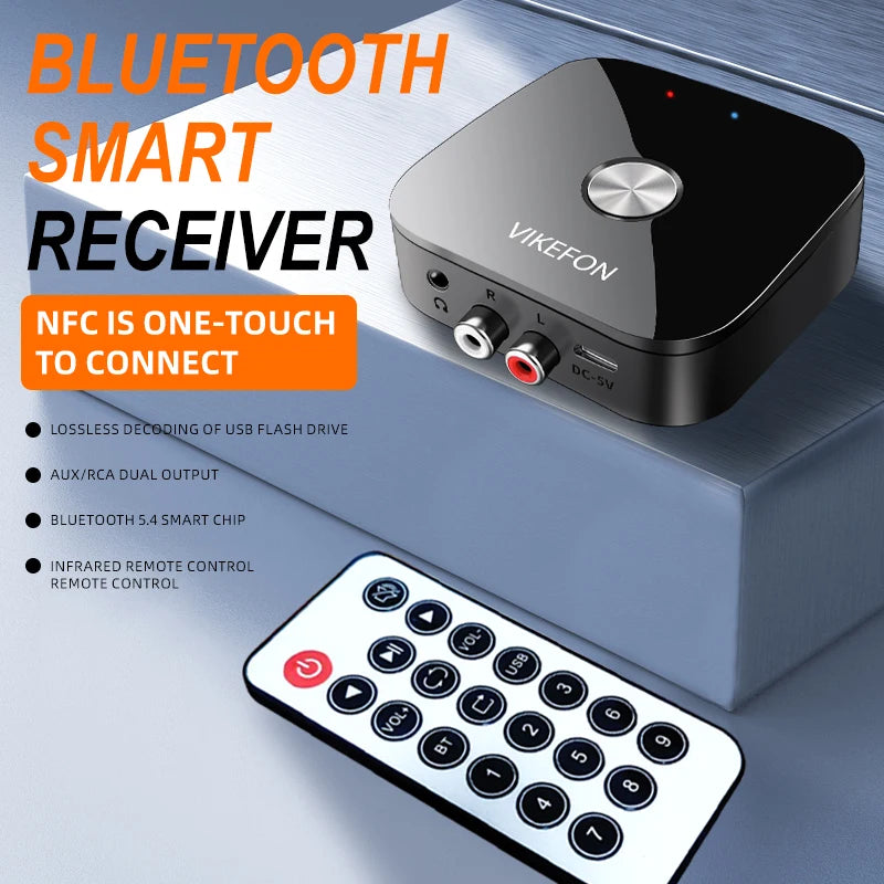 NFC Bluetooth Audio Receiver 3,5 mm AUX RCA Trådlös Stereo Adapter USB Dongle HIFI Fjärrkontroll För Car Kit Högtalarförstärkare