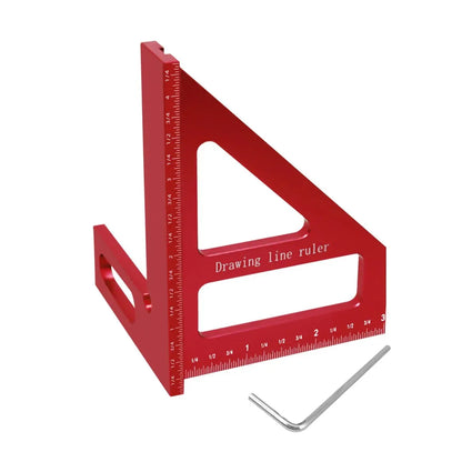 Carpenter Square -Woodworking Square Protractor Aluminum Miter Triangle Ruler 3D Multi Angle 45/90 Degree Layout Measuring Ruler