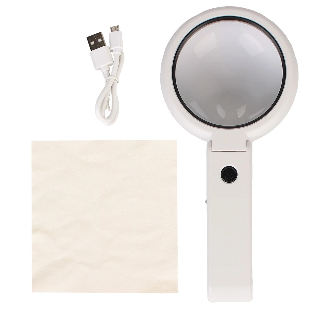 Foldable with 8 LED Light 5x 11x Stand Desk for Jewelry Appraisal Reading Repair Magnifying Glass Portable Hand-held