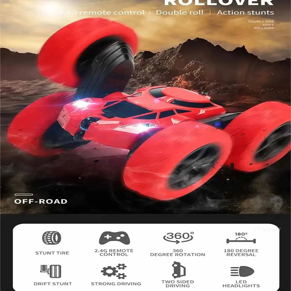 RC Stunt Car for Kids – Double-Sided Flip Remote Control Cars, 2.4G High Speed, 360° Rotation Drift Auto Toys, Perfect Gift for Boys and Girls