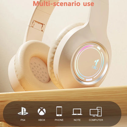 M3 Light-emitting Bluetooth Headset Folding LED Card Wireless Headset TYPE-C Charging Multi-scene Use Game Office