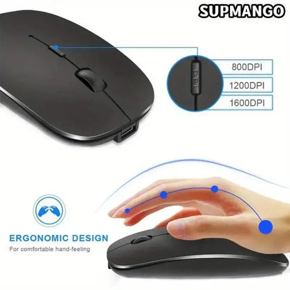 Rechargeable Wireless Mouse With 2.4GHz USB 1600DPI Mouse for Computer Laptop Tablet PC Macbook Gaming Mouse Gam