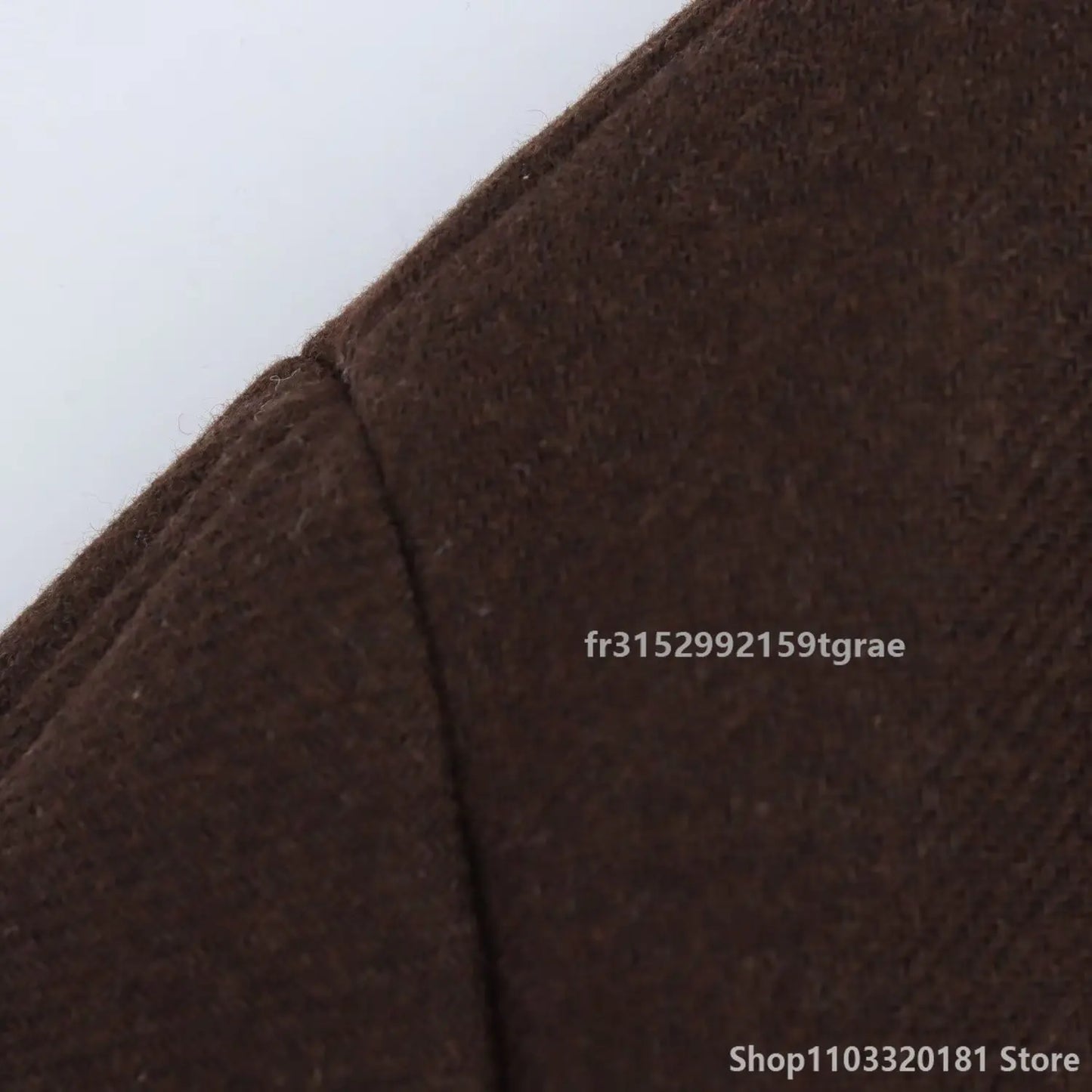 Women's Brown Long Coat in Wool Blend with Long Sleeves