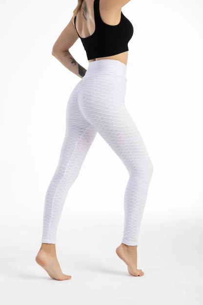 Women's High Waist Seamless Bubble Leggings with Hip Lift