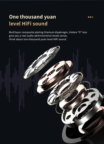 S20 Bluetooth Earphone Headphones Mirror Wireless Stereo Headset 5.3 with Digital DisplayTouch Control Sports Earbuds for Gaming