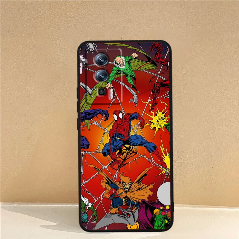 Marvel Avengers Spider-Man-fodral för Xiaomi: Svart TPU-telefonfodral