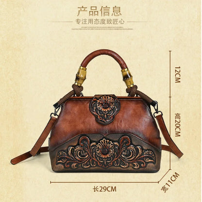 MOTAORA Luxury Bag: Handmade, Leather, Vintage Carved