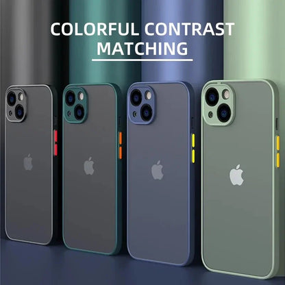 Black Matte Soft Silicone Shockproof Case For iPhone