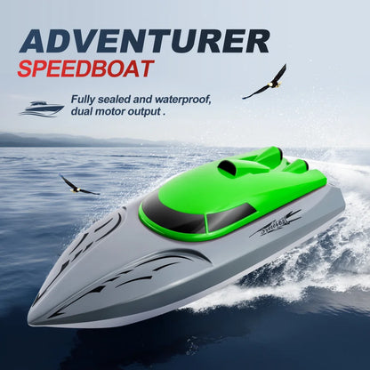 2.4GHz RC Boat Racing Dual Motor Remote Control Ship 20km/h Boats for Pools and Lakes Outdoor Kids Toys Birthday Gifts Boys Girls