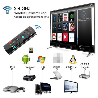 2,4 GHz trådlös MX3 Air Mouse Mini Tangentbord Röst Bakgrundsbelyst Fjärrkontroll IR Learning Fjärrkontroll för PC Android TV Box