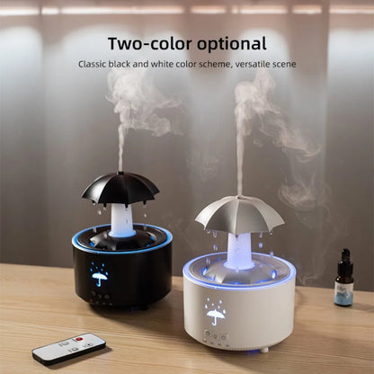 Rotating Umbrella Water Drop Air Humidifier – Colorful Night Lights, Mute Spray, Essential Oil Aroma Diffuser