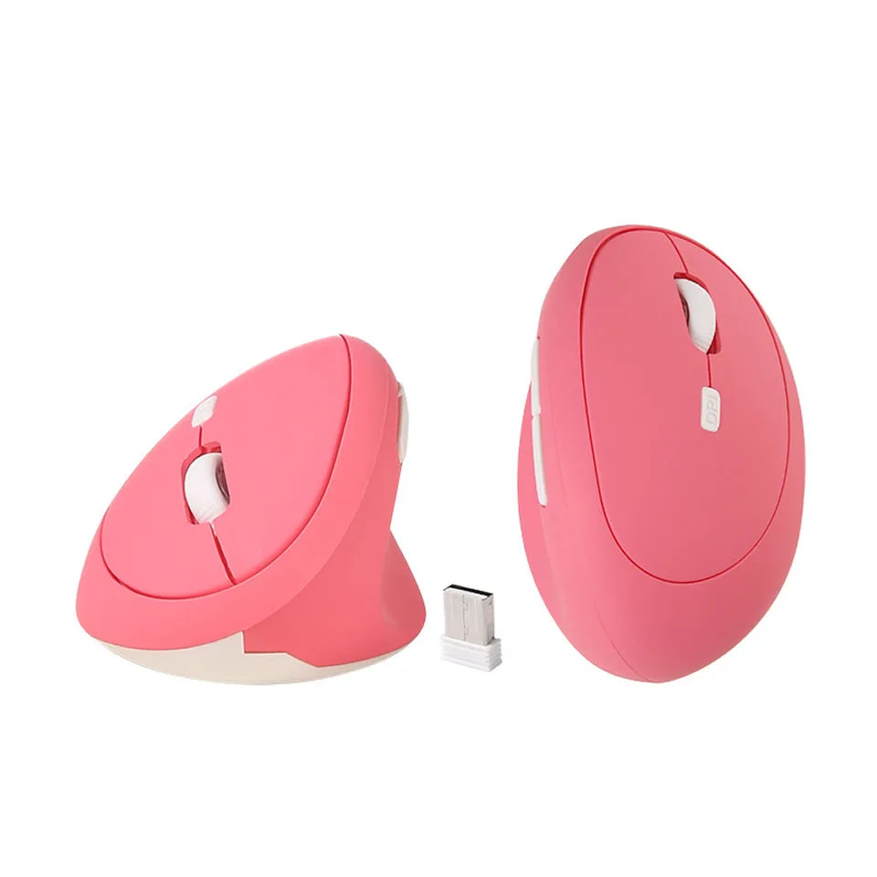 Rxi 2.4G Wireless Vertical Mouse Ergonomic USB Mouse 1600DPI Office Mice Pink 6D Mini Silent Gamer Mause for Computer Laptop PC