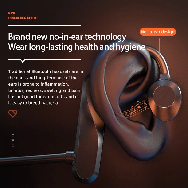 K69 Bone Conduction Earphones Bluetooth Hifi Music Headphones Sport Ear-hook Wireless Headsets with Mic Waterproof Earbuds