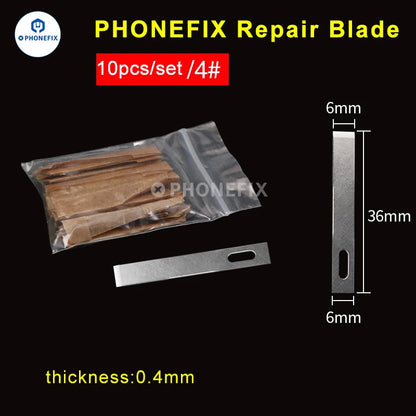 10pcs Scalpel Knife Blades Engraving Non-Slip Metal Scalpel Knife Replacement Craft Blades PCB Repair Hand Tools