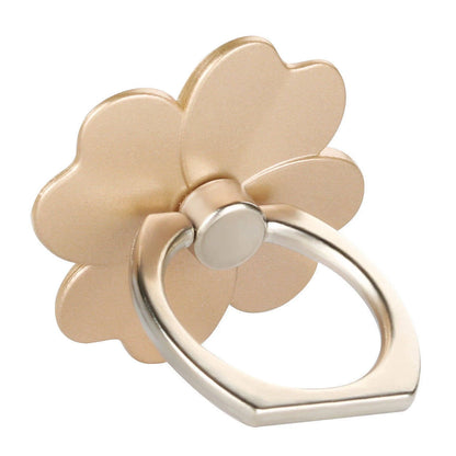 Four Leaf Clover Telefon Finger Ring Hållare för IPhone Samsung Metal Grip 360° Rotation Desktop Mobiltelefon Stand Mount Bracket