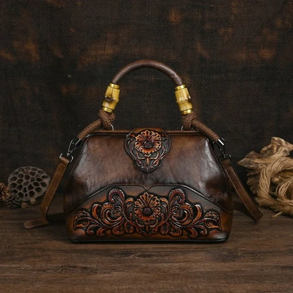 MOTAORA Luxury Bag: Handmade, Leather, Vintage Carved